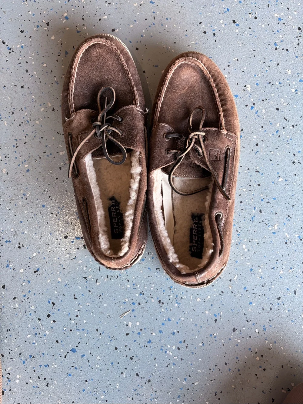 Sperry Brown Suede Lined Boat Shoes